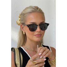 Premini Şık Siyah Oval Unisex Güneş Gözlüğü, Koruma ve Tarz Sunar