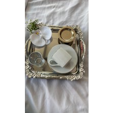 Z & B Flowers Damat Kahve Tepsisi Söz Tepsisi Nişan Tepsisi Damat Kahvesi Fincan