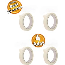 Zimak ZMK24 24 mm Kağıt Bant 24 mm x 20 Metre Maskeleme Kağıt Bant 24 mm (4 Adet)