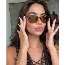 Premini Şık Kahverengi Cat Eye Güneş Gözlüğü, Hafif ve Trend Tasarım