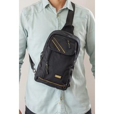 CLASSBAG Unisex Siyah-Sarı Su Geçirmez, Çapraz Askılı Sırt Omuz Göğüs Çantası (20X31 Cm)