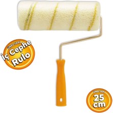 Dekor DKR1017 Plastik Sarı Saplı Iç Cephe Duvar Boya Rulosu 25 cm Boya Rulosu 1017