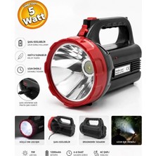 Qmax Şarj Edilebilir Taşınabilir El Feneri PS-7716C LED Fonksiyonlu El Feneri 5 Watt