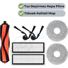 robotyedek Xiaomi Vacuum H50/H50 Pro Uyumlu Ana Fırça Hepa Filtre Yan Fırça Mop Bezi-7 Adet