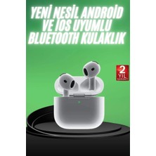 Yeni Nesil Bluetooth Kulaklık Beyaz Çağrı Cevaplayabilen Kablosuz
