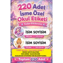 Cabuk Baskı Kişiye Özel Kız Çocuk Okul Isim Etiketi 220 Adet Peri ve Kelebek Temalı – Suya Dayanıklı Kreş, Anaokulu, Suluk ve Matara Etiketi