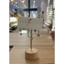 Yakemiyou Silver Renkli Yıldızlar Altılı Küpe
