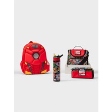 Smiggle Smıggle Marvel 4’lü Okul Seti Siyah, Lisanslı Sırt ve Beslenme Çantası, Suluk ve Kalemlik