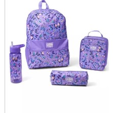 Smiggle Smıggle Giggle 4'lü Okul Sırt Çantası, Beslenme Çantası, Su Şişesi ve Kalem Kutusu Seti