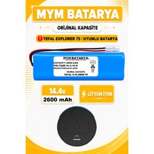 Mym Batarya Tefal X-Plorer Serie 75 Uyumlu Batarya (Orijinal Kapasite) 2600MAH Pil Robot Süpürge Bataryası RG7675