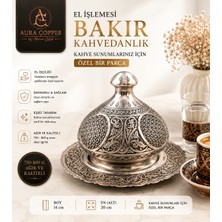 Ağır El Işlemesi Bakır Kahvedanlık – Kahve Sunumluk Dekoratif Kapaklı Kahve Sunum Seti ve Otantik Obje Aksesuar