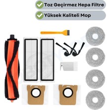robotyedek Xiaomi Vacuum H50/H50 Pro Uyumlu Ana Fırça Hepa Filtre Yan Fırça Toz Torbası Mop Bezi-13 Adet