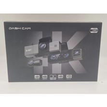 Drivetec 3 Kameralı Araç Ön , Iç ve Arka Kayıt Kamerası , 4K + 2k + 2k , Ekranlı, Araç Iç + Ön + Arka Kamera Siyah
