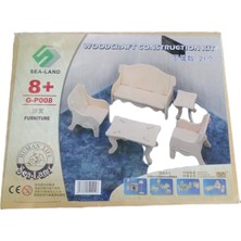 Sea-Land Ahşap Mobilya Yapım Seti 3D Puzzle Koltuk Takımı Model G-P008 21 Parça 8+