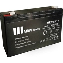 Mervesan 6V-12AH Kurşun/asit Kuru Tip Akü Mrw-6/12