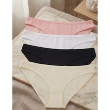 Nacar Store Kadın 4'lü Rahat Kullanım Bikini Külot