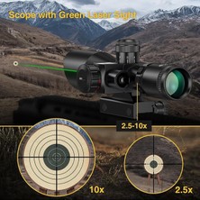 Forestia Ayarlanır Zoomlu Lazerli Profesyonel Nişangah Hedefleyici Tüfek Dürbünü 2.5-10X40/E - Orjinal