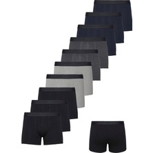 Nacar Store Erkek Karışık Renk 10'lu Paket Pamuklu Likralı Boxer
