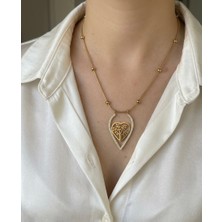 Stainless Steel Zarafet Müzesi Gold/gümüş Renk Hayat Ağacı Figürlü Paslanmaz Çelik Kolye