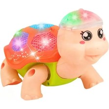 zufigo Işıklı ve Müzikli Yürüyen Kaplumbağa Sesli Pilli Bebek Oyuncağı, Emeklemeye ve Yürümeye Yardımcı 18CM