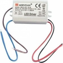 Mervesan 350MA 4.2W 2-12V Sabit Akım Ac/dc Smps LED Driver MTD-350