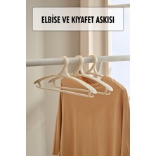 Trend Kapında 3 Lü Geniş Kıyafet ve Elbise Askısı Beyaz 43 cm Askı