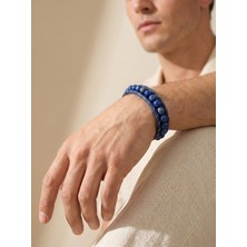 Parmas Design Lapis Taşlı Deri Kordon ve Çelik Bileklik 6 mm Erkek Hediyesi 01799