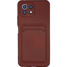 Alvera Collection Mi 11 Kılıf Kelvin Kartvizitli Silikon - Bordo
