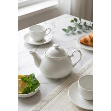 Bezos 750 ml Beyaz Porselen Demlik & Şık Kahvaltı ve Çay Saati Sunum Gereci