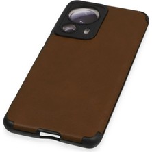 Alvera Collection Mi 13 Lite Kılıf Loop Deri Silikon - Kahverengi