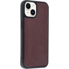 Alvera Collection iPhone 14 Kılıf Aras Deri Kapak - Bordo