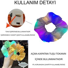 Bezos Mint Yeşili Renk LED Işıklı Lastikli Saç Tokası - 3 Modlu Festival & Parti Saç Tokası