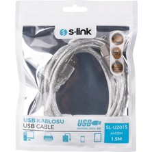 Bezos S-Lınk SL-U2015 1,5mt USB 2.0 Şeffaf Yazıcı Kablosu