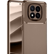 Alvera Collection Redmi Note 14 Pro 5g Kılıf Auto Focus Karbon Kapak - Kahverengi