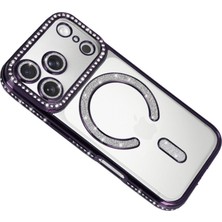 Alvera Collection iPhone 17 Pro Joke Simli Magneticsafe Kılıf - Derin Mor