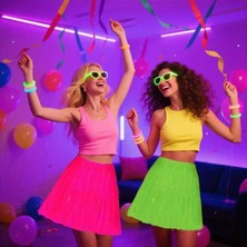 Bezos Neon Sarı Hawaii Parti Eteği 40 cm