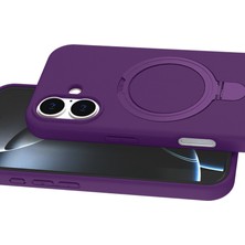 Alvera Collection iPhone 16 Regal Magsafe Standlı Kapak - Derin Mor