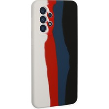 Alvera Collection Galaxy A73 5g Kılıf Ebruli Lansman Silikon - Beyaz-Siyah