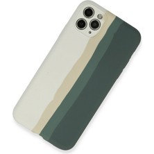 Alvera Collection iPhone 11 Pro Kılıf Ebruli Lansman Silikon - Beyaz-Gri