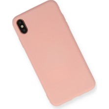 Alvera Collection iPhone x Kılıf Nano Içi Kadife Silikon - Pudra