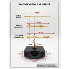 Silva Nature Akar Saat Mekanizması Sessiz Duvar Saat Mekanizması 14 mm Şaft -Damla Model Akrep-Yelkovan-Saniye-Askılı