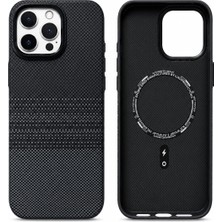 Arkay iPhone 15 Pro Max Uyumlu Magsafe Mıknatıslı Karbon Premium Kılıf Darbe Emici Aleminyun Kamera Çerçevesi Ve Aleminyum Tuşlar