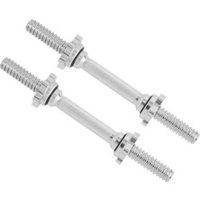YES4ALL Çift Dişli Halter Çubukları 14/16/18/24 Inç, Krom/kauçuk Tutamak, 1 Inç (2,5 Cm) Plakalarla Uyumlu, Ağırlık Çubuğu Bağlantısı