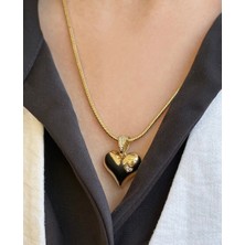 Xuping Jewelry Zarafet Müzesi Gold Kaplama Kalp Detaylı Taşlı Xuping Kolye - Şık Tasarım