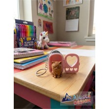Sweet Twins Accessories Alesta EP Design Sevimli Kedi Figürlü Açılabilir Çanta ve Anahtar Süsü Anahtarlık 3D Tasarım