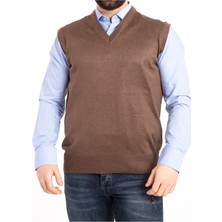 Nacar Store Erkek V Yaka Ince Yün Triko Örgü Tüylenmez Baba Süveter