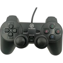 Alkasaz Çift Titreşimli USB Kablolu Oyun Kolu Pc Uyumlu Vibration Gamepad