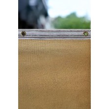 Kampya Krem 6X14MT Gölgelik File %95 Lik Gölgelik Kumaş Kolonlu Kuş Gözlü Çit Brandası