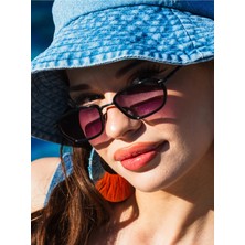 Premini Minimal Siyah Geometrik Unisex Güneş Gözlüğü, UV400, Ce Belgelidir
