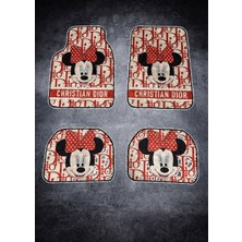 Işıltı Design Mickey Mouse Desenli Dr Dekor Paspas A Kalite Baskılı Oto Halı Paspas Takımı 4 Takım Ön Arka Takım